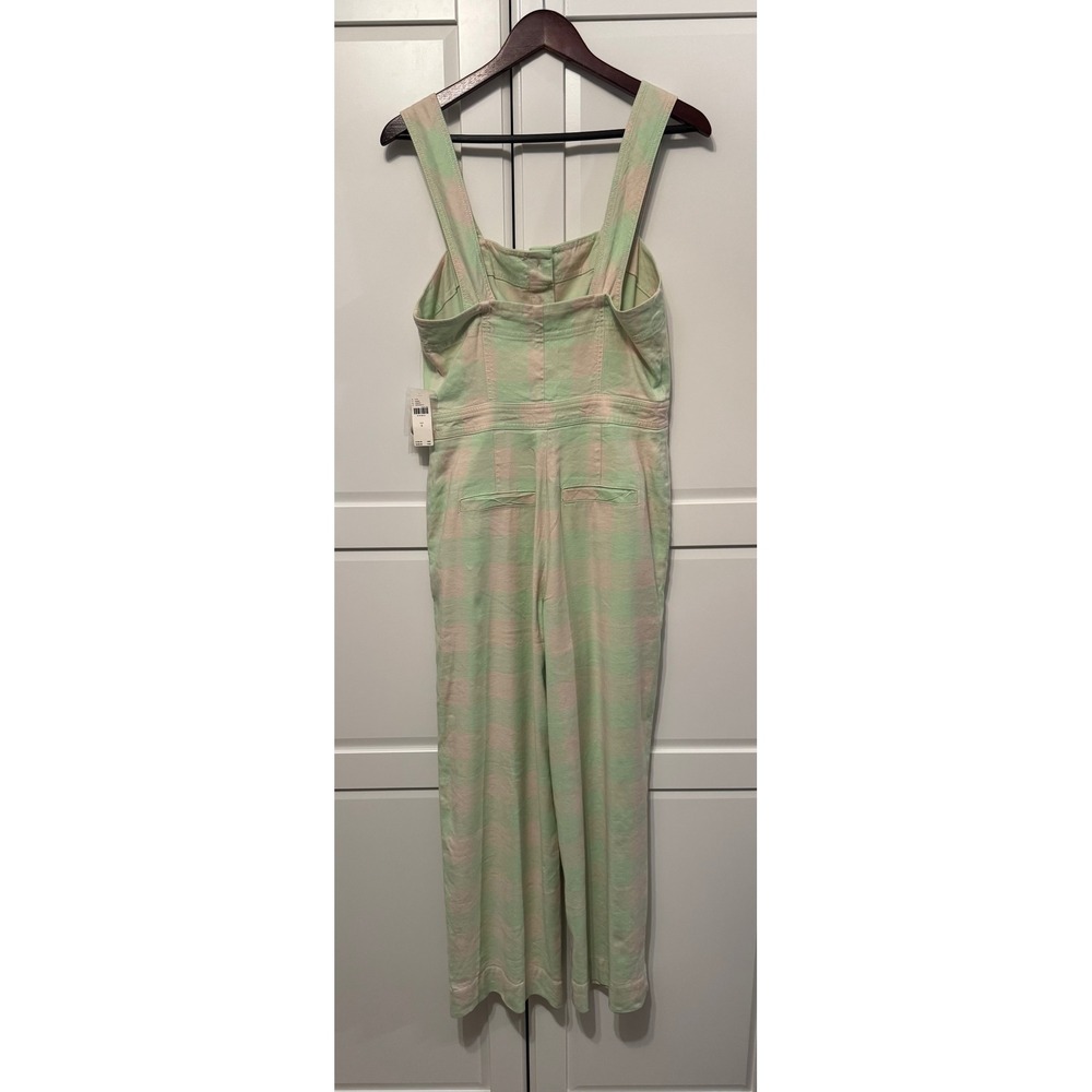Maeve Anthropologie Colette Portside Button Front Jumpsuit Checkered Wide Leg 8 - Picture 7 of 10